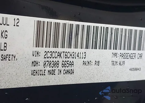 2012 Chrysler 300C Awd from USA, damaged, VIN 2C3CCAKT6CH314113